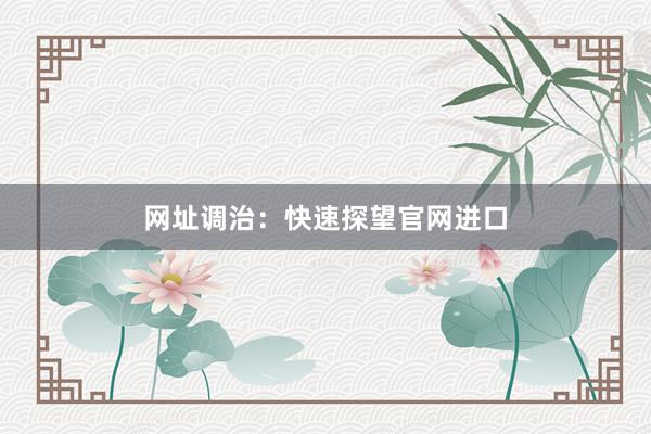 网址调治：快速探望官网进口